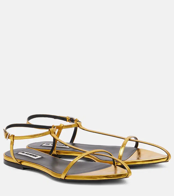  Jil Sander Jil Sander Metallic Leather Sandals 