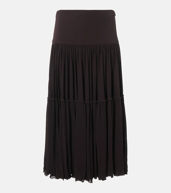  Jil Sander Jil Sander Pleated Georgette Midi Skirt 