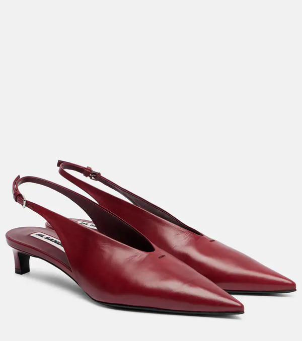  Jil Sander Jil Sander Pointy Leather Slingback Pumps 