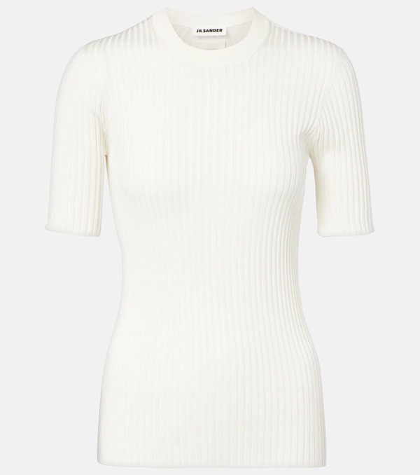  Jil Sander Jil Sander Ribbed-knit Silk Sweater 