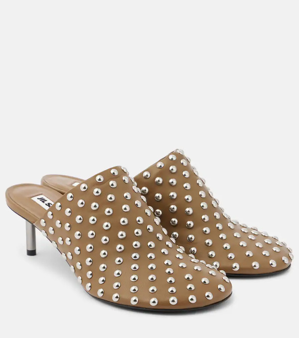  Jil Sander Jil Sander Studded Leather Mules 