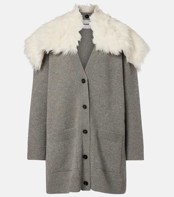  Jil Sander Jil Sander Wool, Cotton, And Cashmere-blend Cardigan 