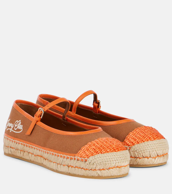  Jimmy Choo Jimmy Choo Aciel Leather-trimmed Canvas Espadrilles 