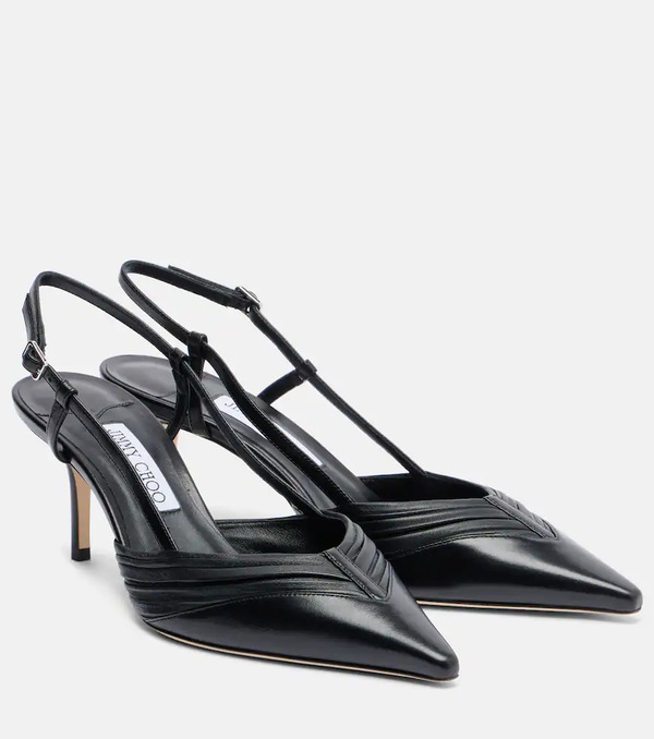  Jimmy Choo Jimmy Choo Afia 65 Leather Slingback Pumps 