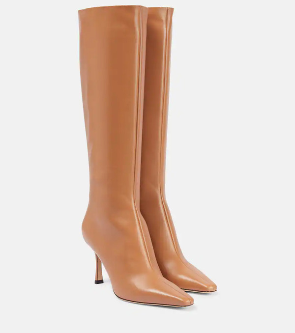  Jimmy Choo Jimmy Choo Agathe 85 Leather Knee-high Boots 
