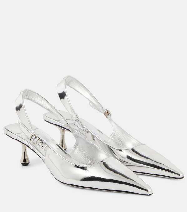  Jimmy Choo Jimmy Choo Amel Metallic Leather Slingback Pumps 