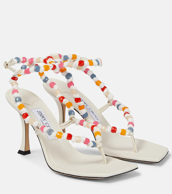  Jimmy Choo Jimmy Choo Amiral 90 Embellished Leather Sandals 