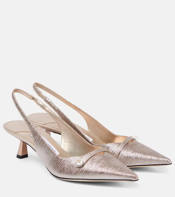  Jimmy Choo Jimmy Choo Amita 45 Glitter Slingback Pumps 