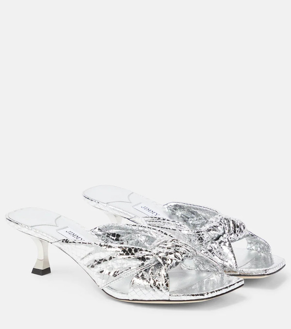 Jimmy Choo Jimmy Choo Avenue 50 Snake-effect Leather Mules 