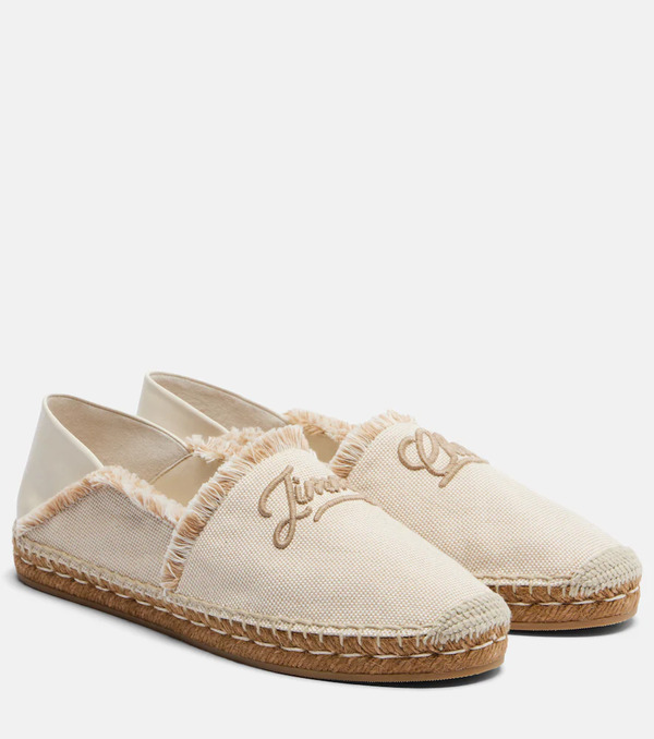  Jimmy Choo Jimmy Choo Avi Embroidered Canvas Espadrilles 
