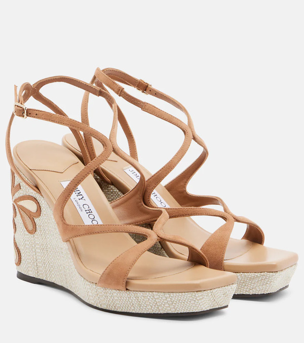  Jimmy Choo Jimmy Choo Ayla Leather Espadrille Wedges 