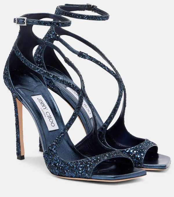  Jimmy Choo Jimmy Choo Azia 110 Glitter Sandals 