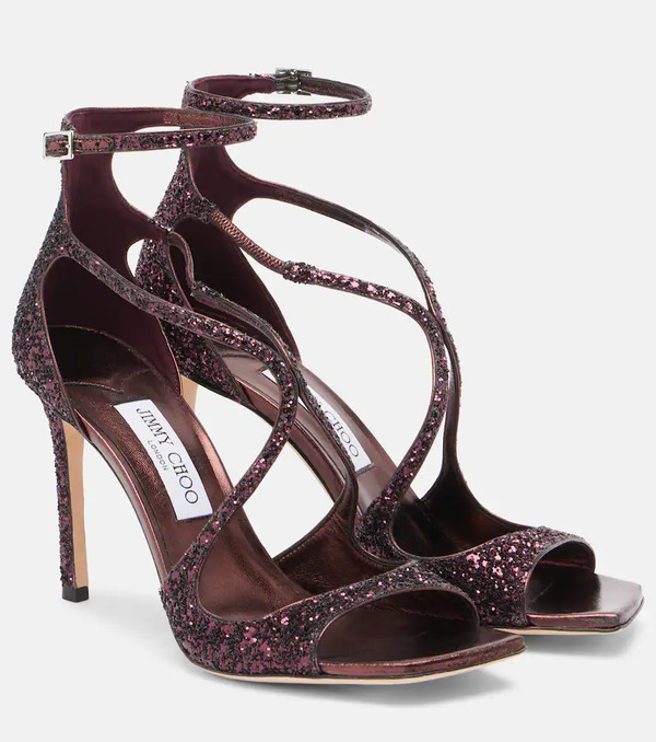  Jimmy Choo Jimmy Choo Azia 95 Glitter Sandals 