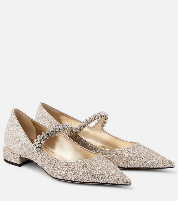  Jimmy Choo Jimmy Choo Bing Glitter Ballet Flats 