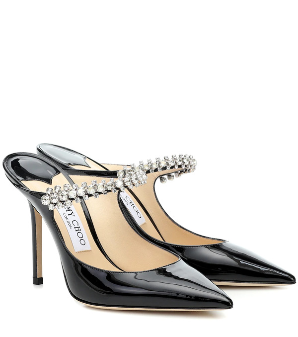  Jimmy Choo Jimmy Choo Bing 100 Patent Leather Mules 