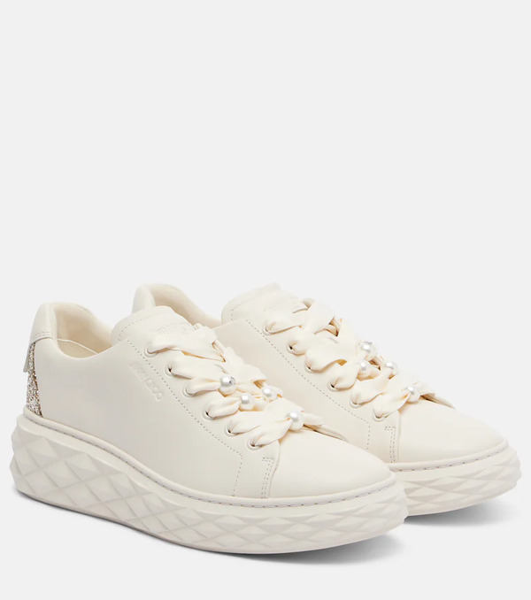  Jimmy Choo Jimmy Choo Diamond Light Maxi Leather Sneakers 
