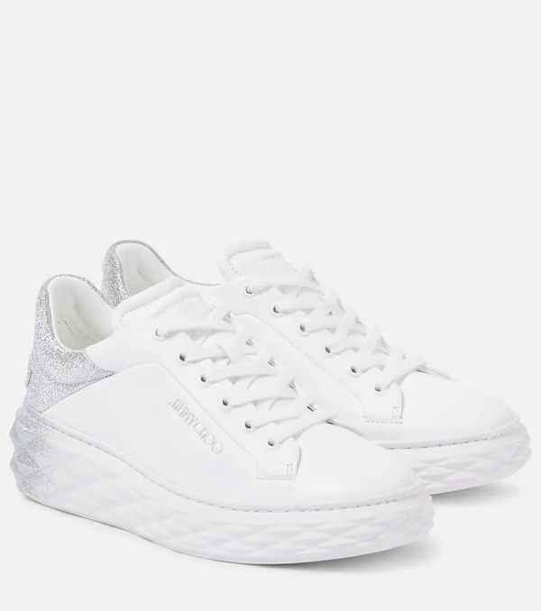  Jimmy Choo Jimmy Choo Diamond Maxi/f Ii Glitter Leather Sneakers 