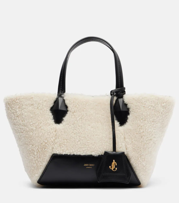 Jimmy Choo Jimmy Choo Diamond Small Shearling Tote Bag 
