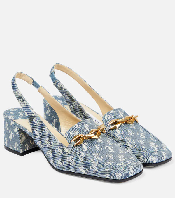  Jimmy Choo Jimmy Choo Diamond Tilda 45 Denim Slingback Pumps 
