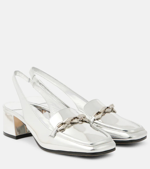  Jimmy Choo Jimmy Choo Diamond Tilda Metallic Leather Slingback Pumps 
