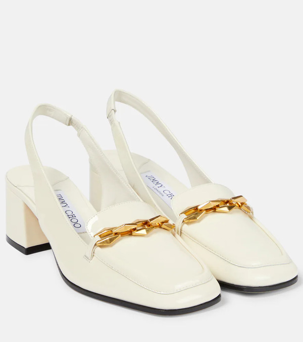  Jimmy Choo Jimmy Choo Diamond Tilda 45 Patent Leather Slingback Pumps 