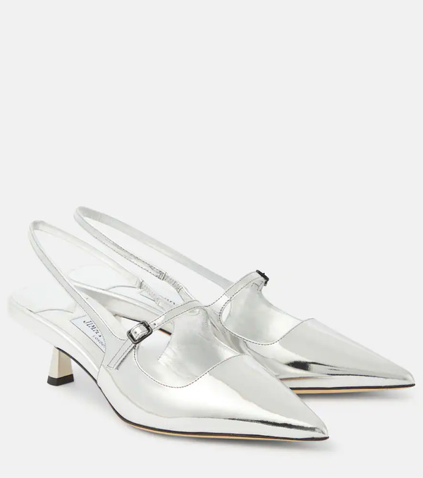  Jimmy Choo Jimmy Choo Didi 45 Metallic Leather Slingback Pumps 