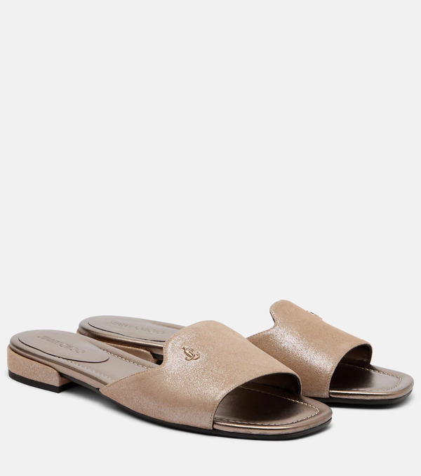  Jimmy Choo Jimmy Choo Dina Leather Slides 