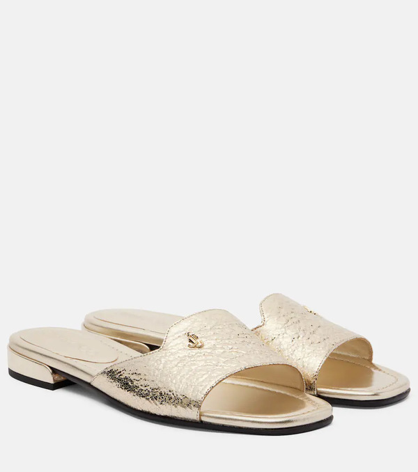  Jimmy Choo Jimmy Choo Dina Metallic Slides 