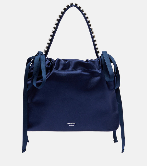  Jimmy Choo Jimmy Choo Drawstring Mini Embellished Satin Top-handle Bag 