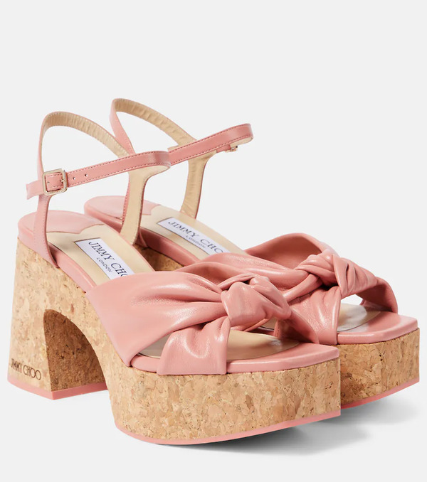  Jimmy Choo Jimmy Choo Heloise 95 Leather Platform Sandals 