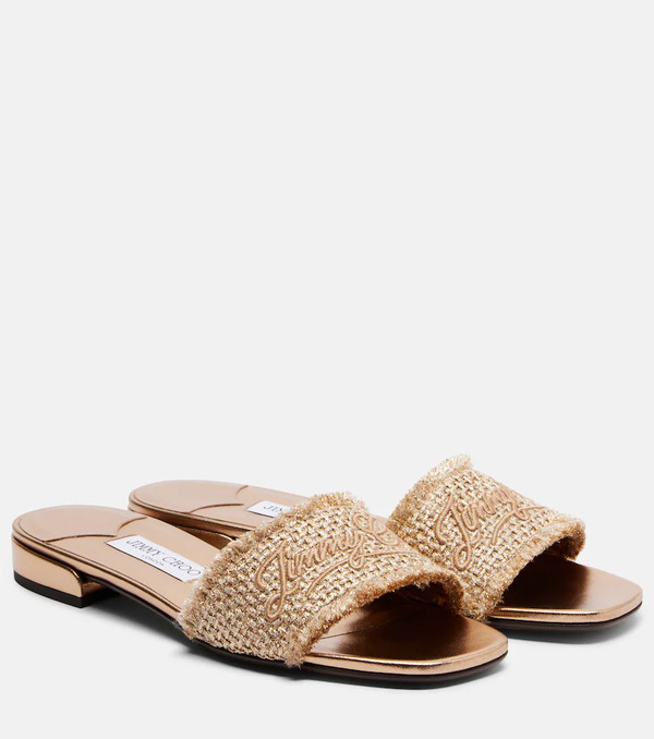  Jimmy Choo Jimmy Choo Joa Embroidered Woven Slides 