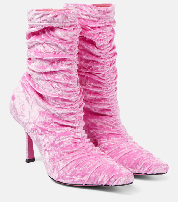  Jimmy Choo Jimmy Choo Lotta 85 Crushed Velvet Ankle Boots 