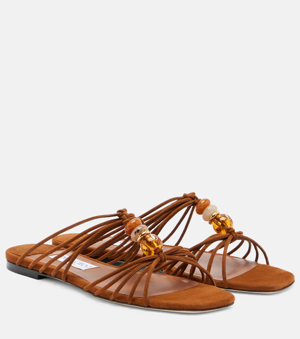  Jimmy Choo Jimmy Choo Lova Beaded Suede Sandals 