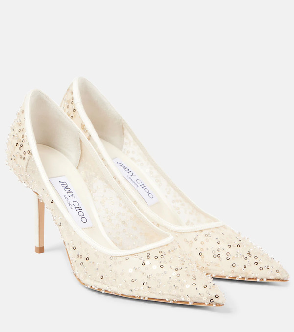  Jimmy Choo Jimmy Choo Love 85 Beaded Mesh Pumps 