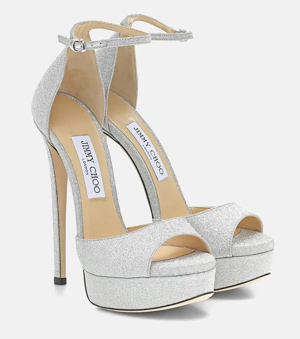  Jimmy Choo Jimmy Choo Max 150 Glitter Sandals 