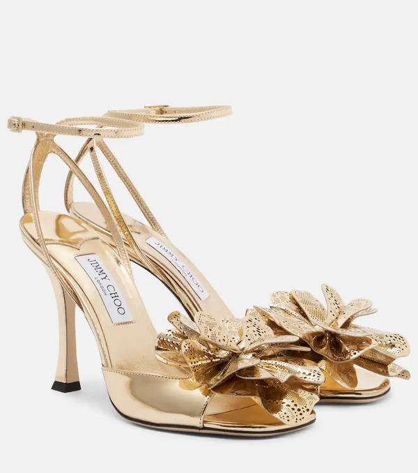  Jimmy Choo Jimmy Choo Mimmi Mirrored Leather Sandals 