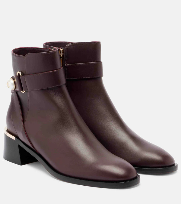  Jimmy Choo Jimmy Choo Noor 45 Embellished Leather Ankle Boots 