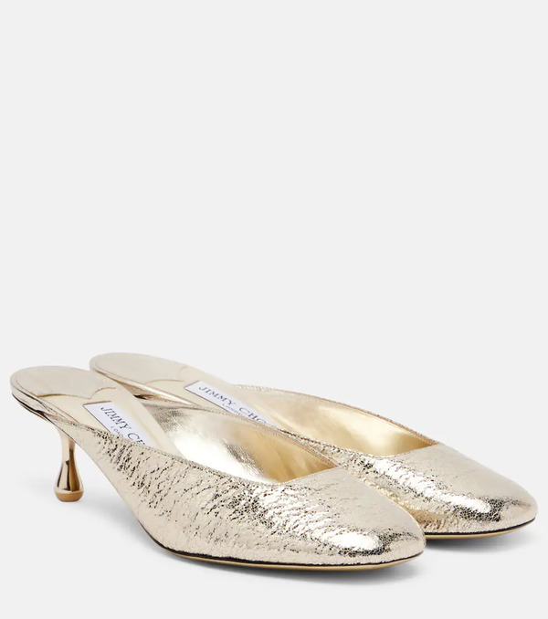  Jimmy Choo Jimmy Choo Pixie 50 Metallic Mules 