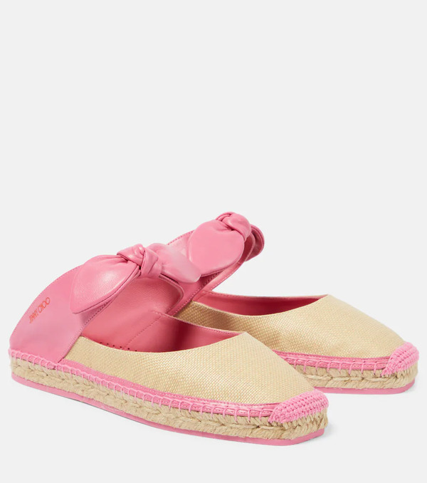  Jimmy Choo Jimmy Choo Reka Leather-trimmed Espadrilles 