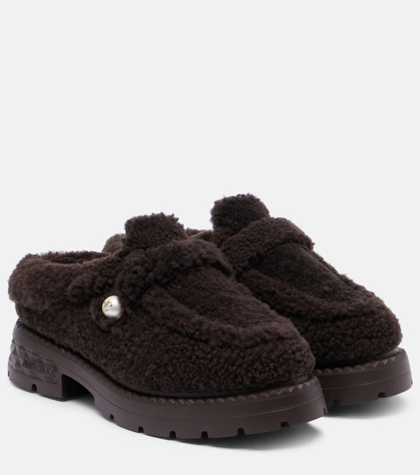  Jimmy Choo Jimmy Choo Shea Shearling Platform Mules 