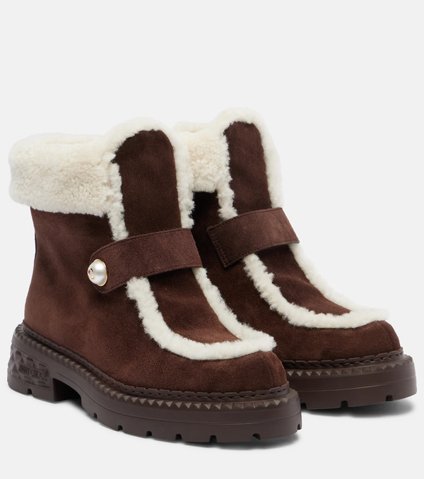  Jimmy Choo Jimmy Choo Shea Suede And Shearling Ankle Boots 