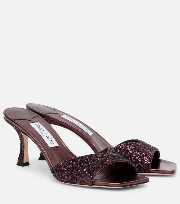  Jimmy Choo Jimmy Choo Skye 70 Glitter Mules 
