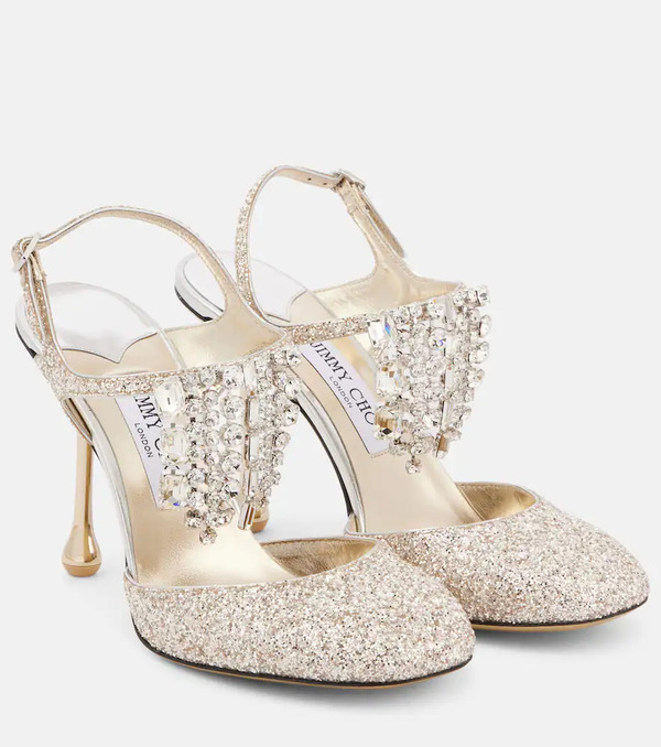  Jimmy Choo Jimmy Choo Verity 95 Glitter Pumps 