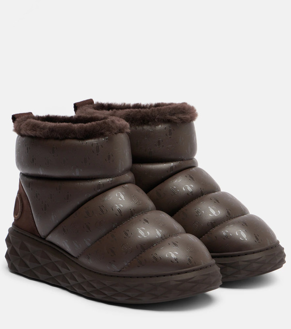  Jimmy Choo Jimmy Choo Xan Shearling-lined Leather Snow Boots 