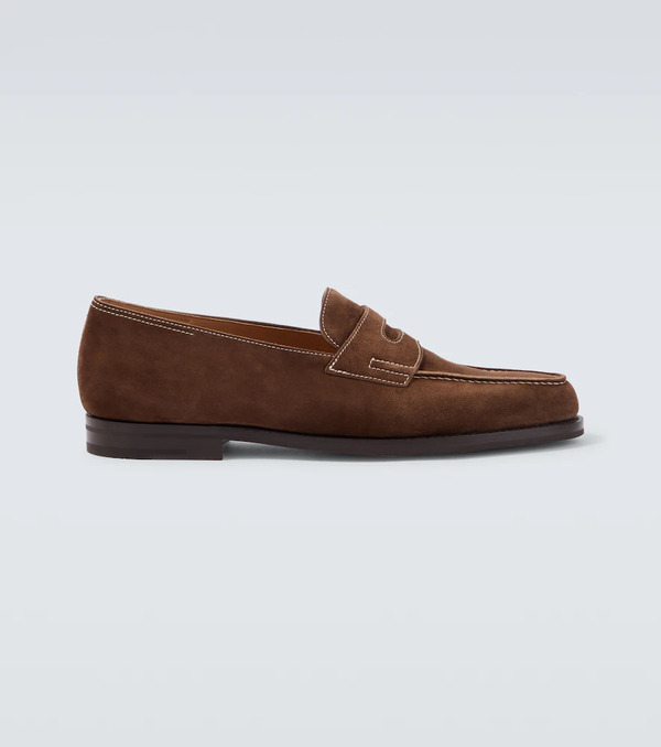  John Lobb John Lobb Lopez Suede Penny Loafers 