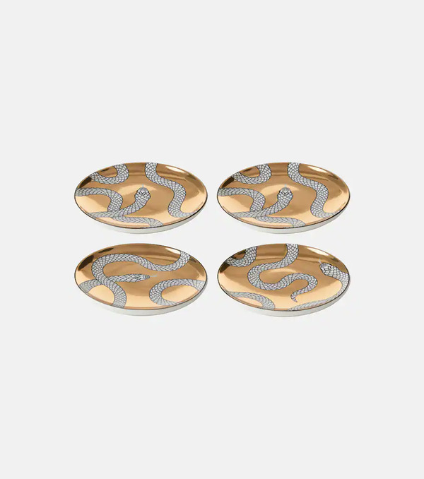  Jonathan Adler Jonathan Adler Eden Set Of 4 Porcelain Coasters 