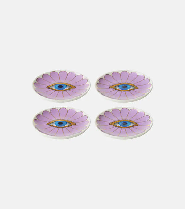  Jonathan Adler Jonathan Adler Fleur Set Of 4 Ceramic Coasters 