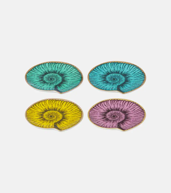  Jonathan Adler Jonathan Adler Sirena Set Of 4 Porcelain Coasters 