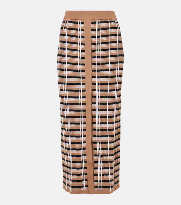  Joseph Joseph Checked Wool And Silk Maxi Skirt 