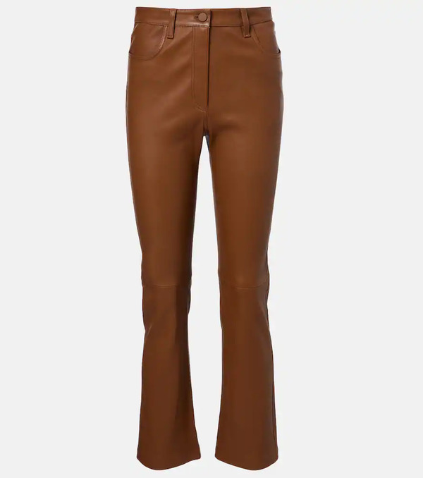  Joseph Joseph Cropped Leather Bootcut Pants 